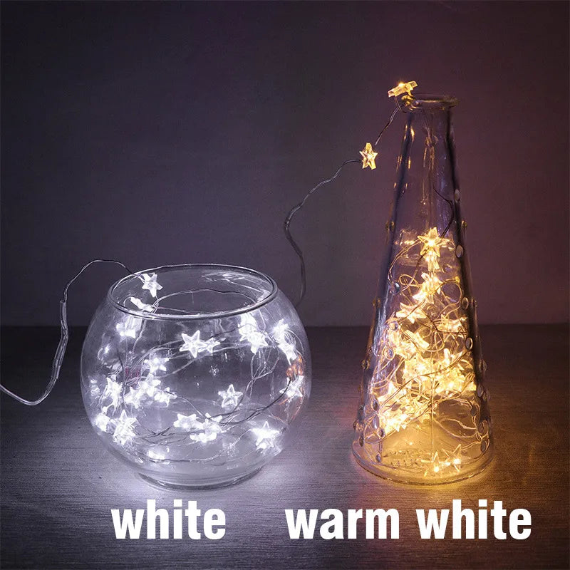 guirlande lumineuse étoiles dorées blanc chaud 4m 40 leds noel moderne