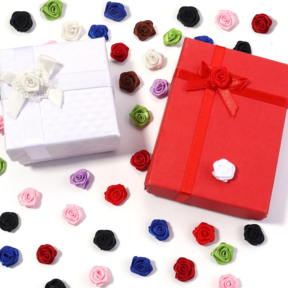 fleurs artificielles roses polyester clips décorations mariage anniversaire intérieur 1.5cm