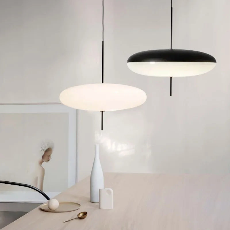 suspension led moderne acrylique blanc pendentif opaque chambre salon e27 90 260v