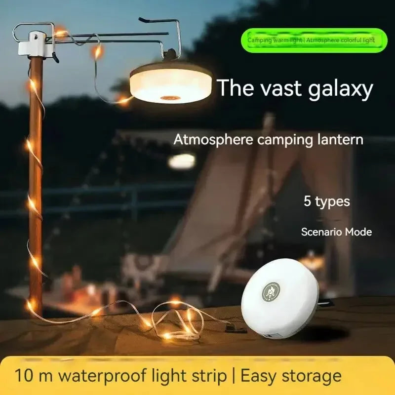 lampe camping led 10m étanche rechargeable decoration jardin blanc moderne fonctionnel