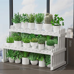 étagère plante bambou moderne simple niveaux naturel hauteur 30cm largeur 57cm