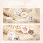 boutons tiroir animaux motifs modernes cartoon vis fixés blanc beige marron gris rose bleu