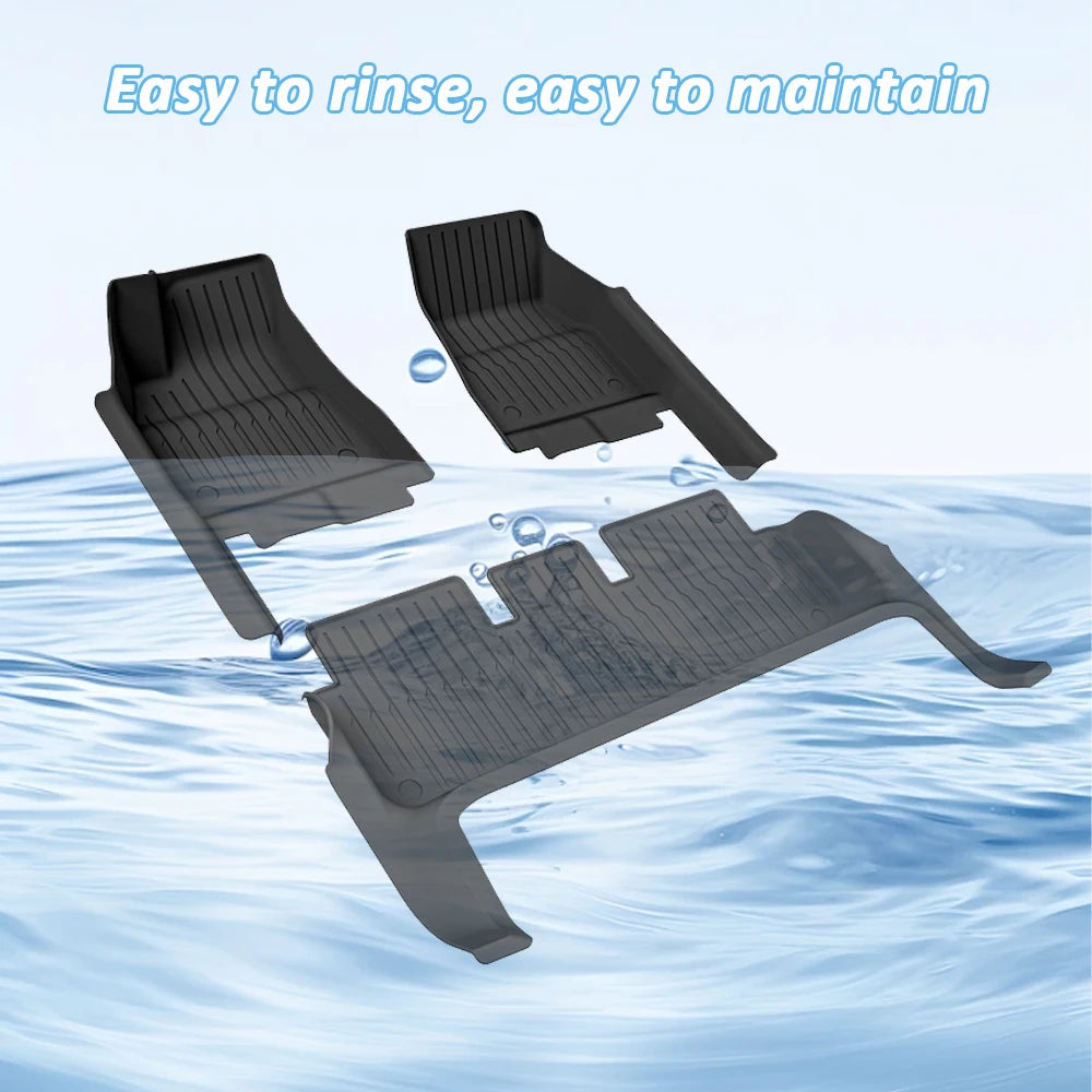 tapis sol voiture tesla model noir rayures horizontales moderne clips protection pieds