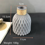 vase décoratif moderne rose fleurs artificielles corde tressée ondulé minimaliste