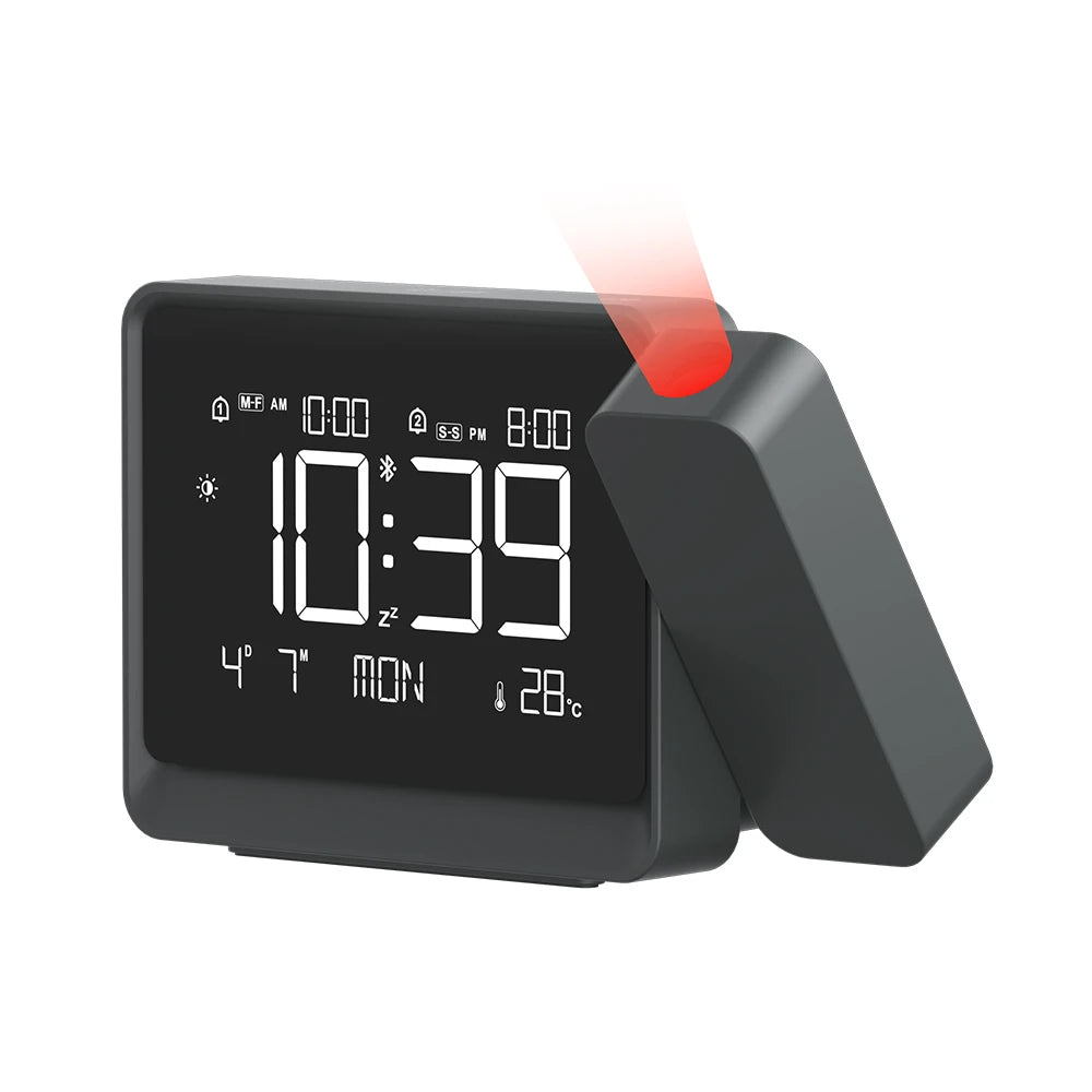 projecteur horloge numérique moderne alarme projection veilleuse écran led câble usbmanuel dutilisation