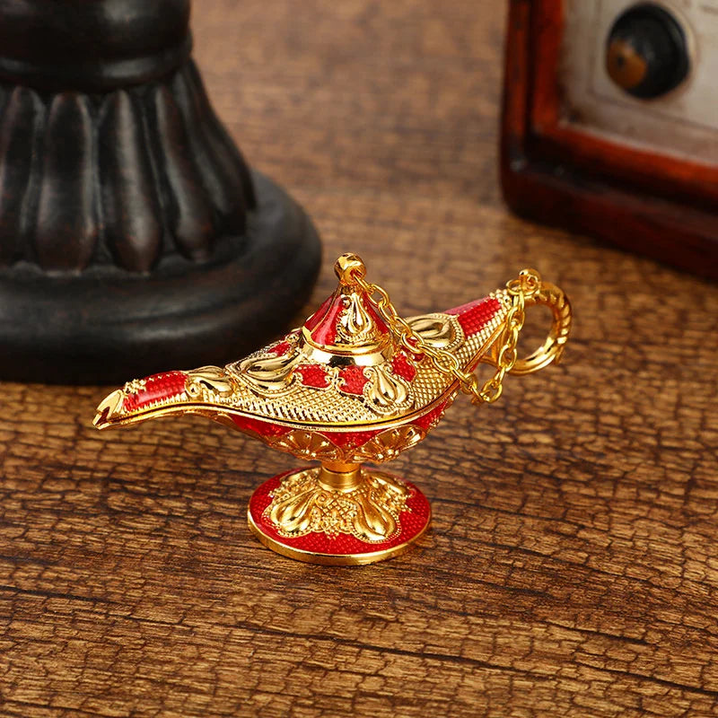lampe aladdin miniature ornement florale orientale suspendue décoration dorée complexe