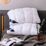 oreiller blanc plissé moderne 74x48cm zip fibre polyester literie chambre coucher qualité