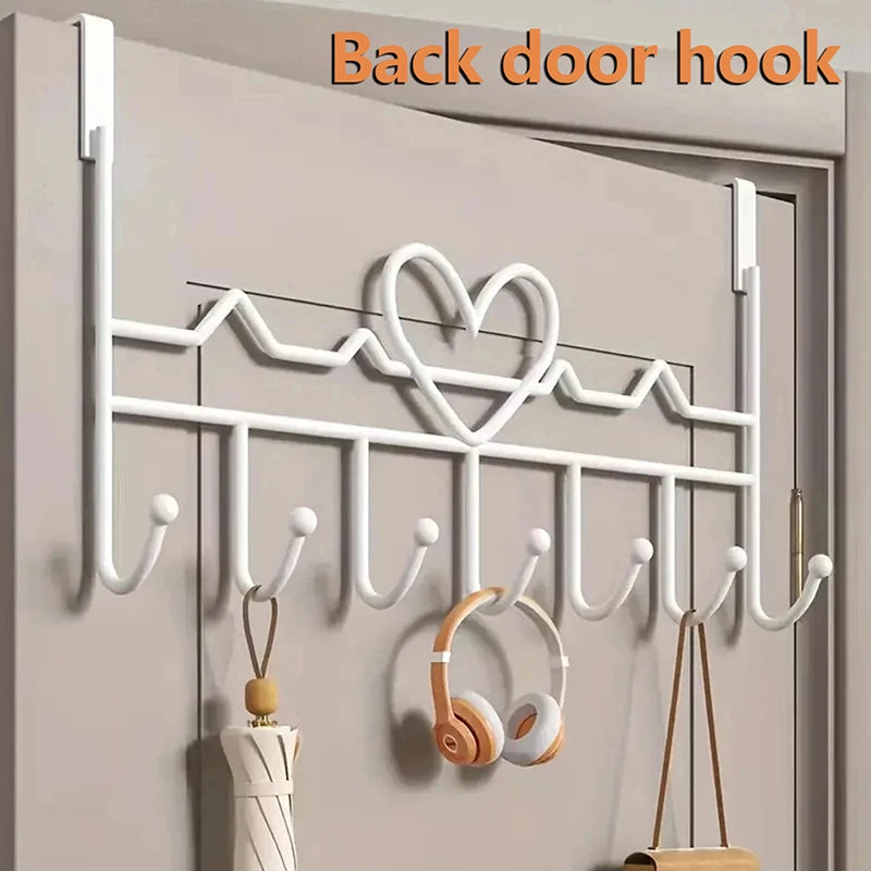 porte clés mural moderne crochets clips noir blanc coeurs lignes courbes sans perçage chambre