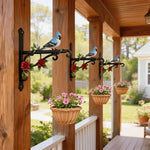 décoration murale oiseaux fleurs artificielles lanterne métal artisanal rustique echangrounoir