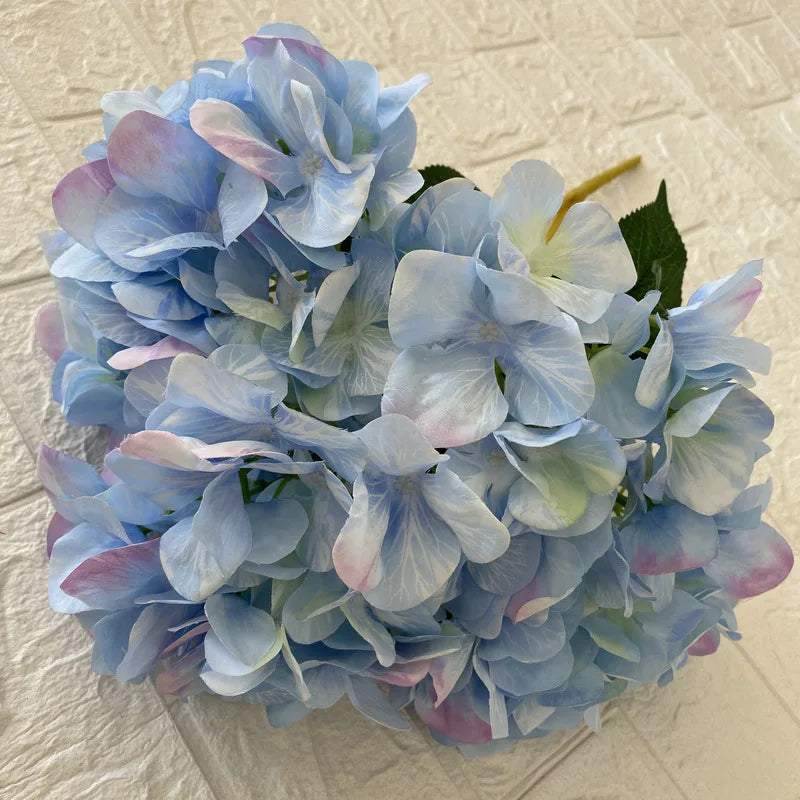 bouquet artificiel hortensias soie bleu blanc rose naturel décoration maison extérieur