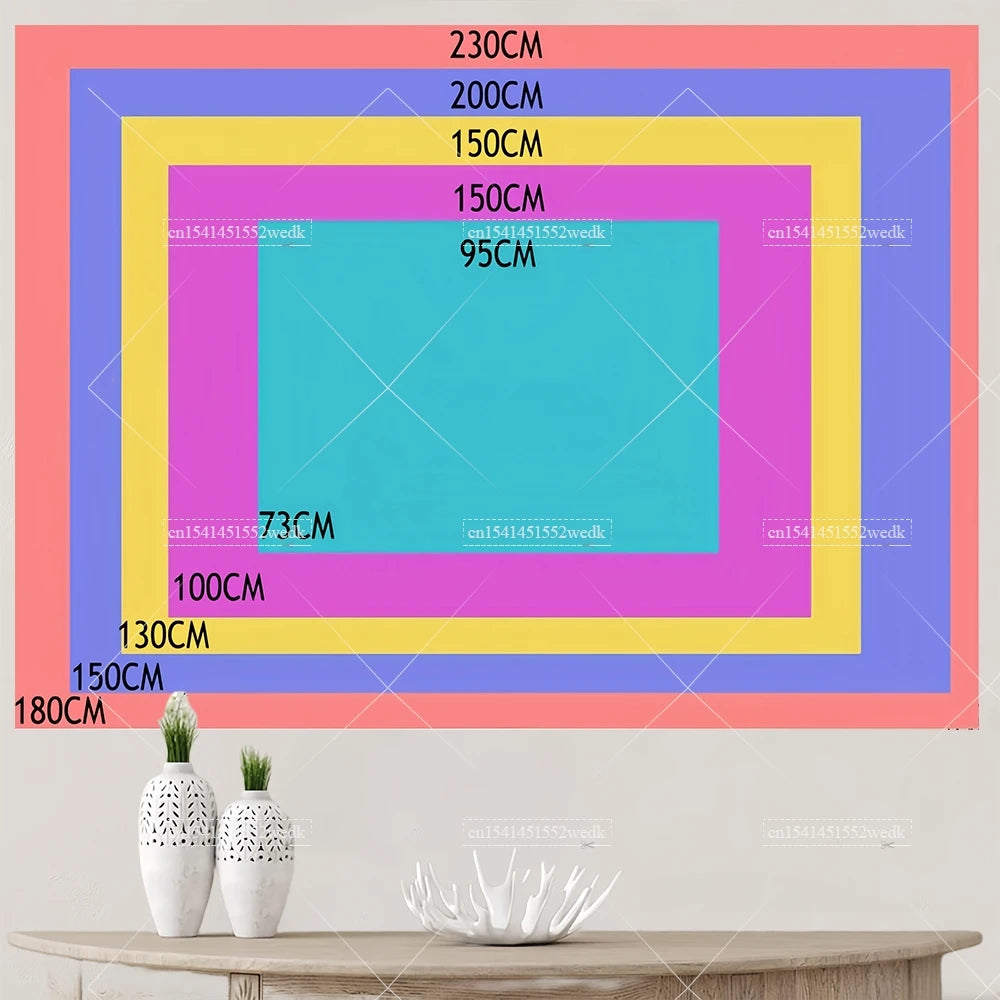 tapisserie blacklight géométrique lumineuse moderne abstraite néon bleu violet orange