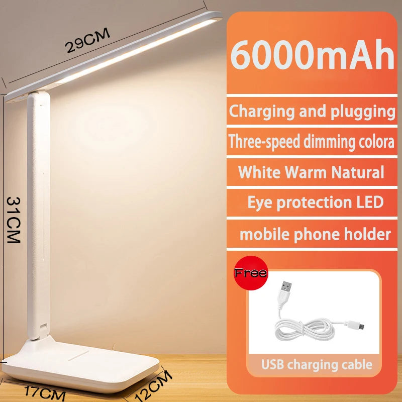 lampe pliable moderne rechargeable 6000mAh blanc ABS flux lumineux 2000 82000 interrupteur tactile ans