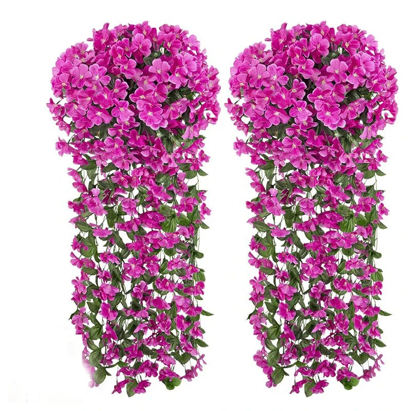 guirlande fleurs artificielles violet blanc rose rouge jaune modernes décoration mariage anniversaire intérieur