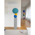 boules décoratives métal bleu vert rouge moderne tringle fixations intérieur anniversaire