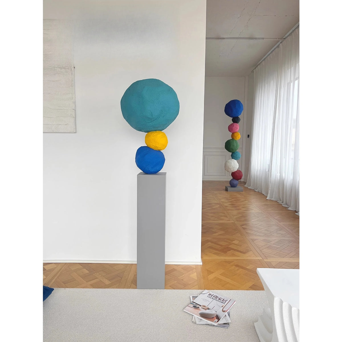 boules décoratives métal bleu vert rouge moderne tringle fixations intérieur anniversaire