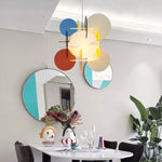 suspension lumineuse moderne acrylique disques colorés abat jour sphérique translucent chambre salon