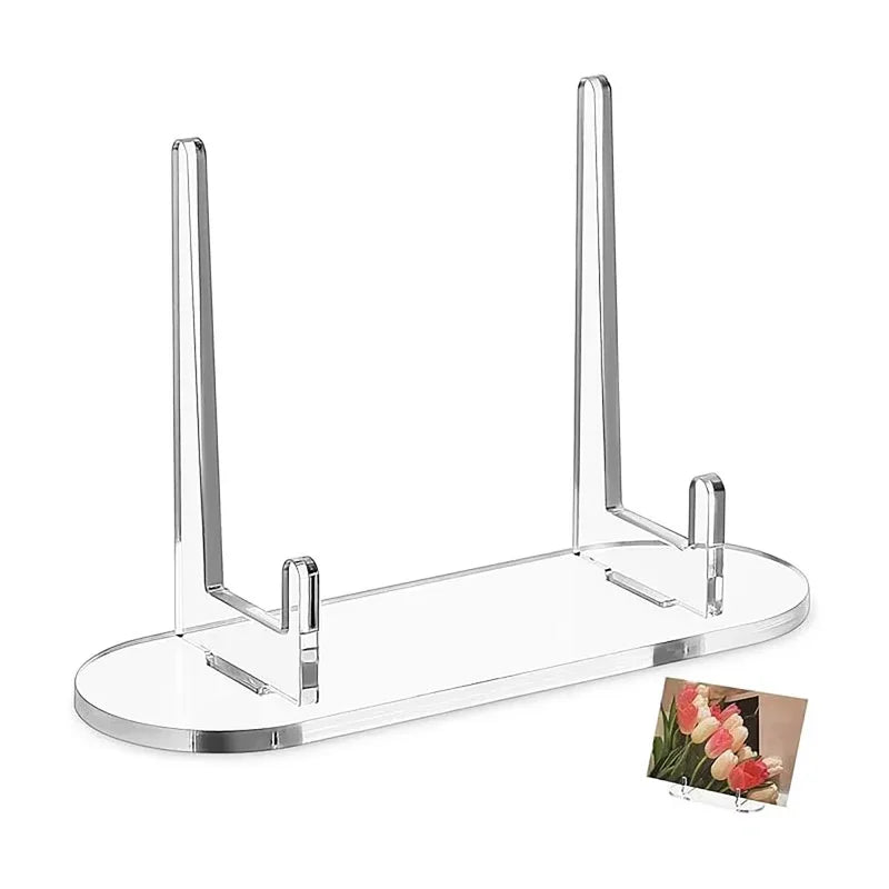 support photo transparent moderne clips debout verre plastique sans motif