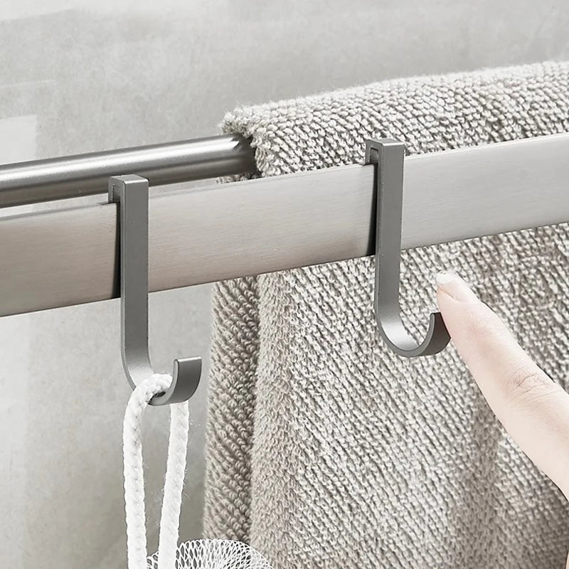crochet mural moderne aluminium noir blanc gris fixations adhésives multifonction salle bain cuisine