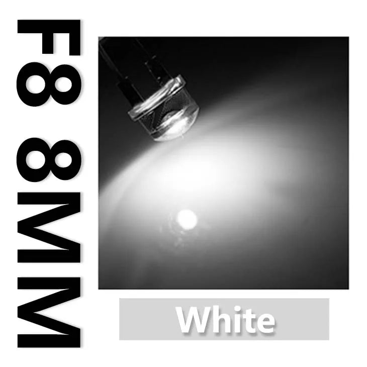 diode led 8mm chapeau paille rouge bleu jaune vert rose blanc chaud décoration