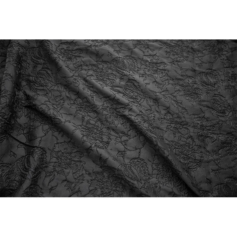 tissu brocart polyester floral relief opaque élégant vintage couture décoration robe sac 144cm