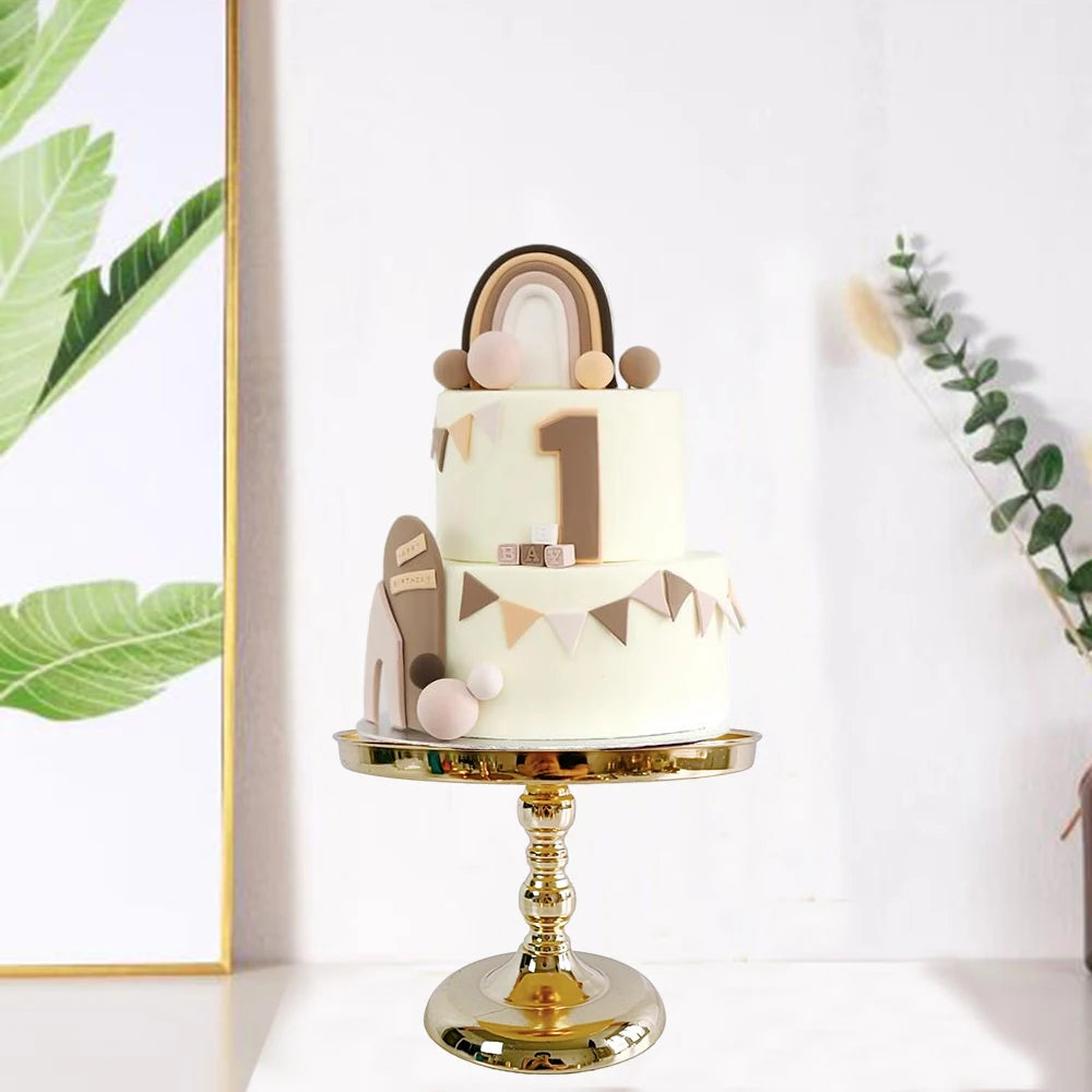 présentoir cupcakes rond métal or argent classique élégant support gâteau mariage anniversaire festif