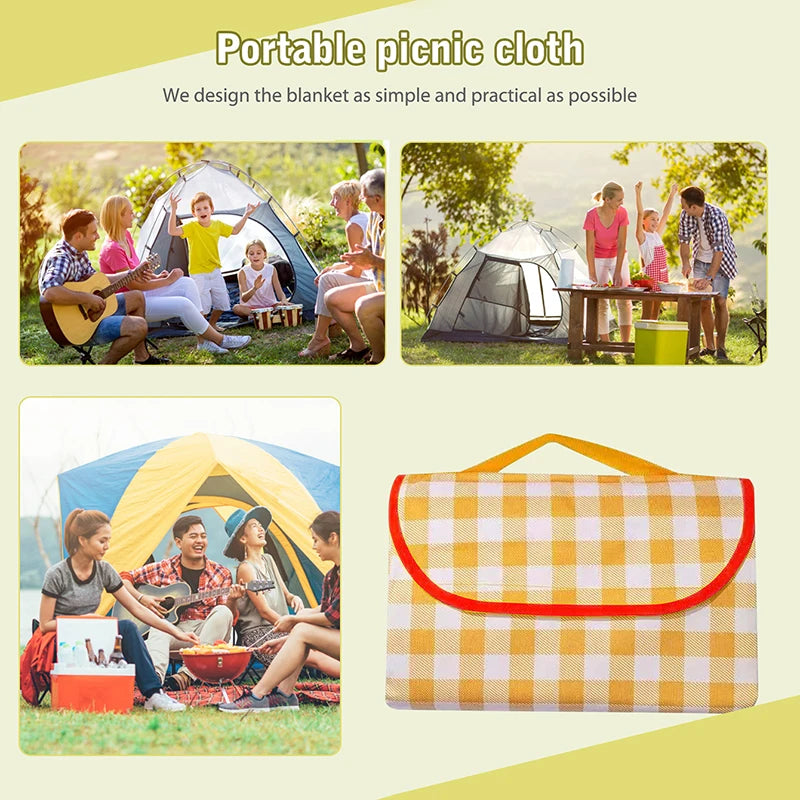 serviette pique nique carreaux vert clair blanc résistante l'eau facile nettoyer pratique simple camping