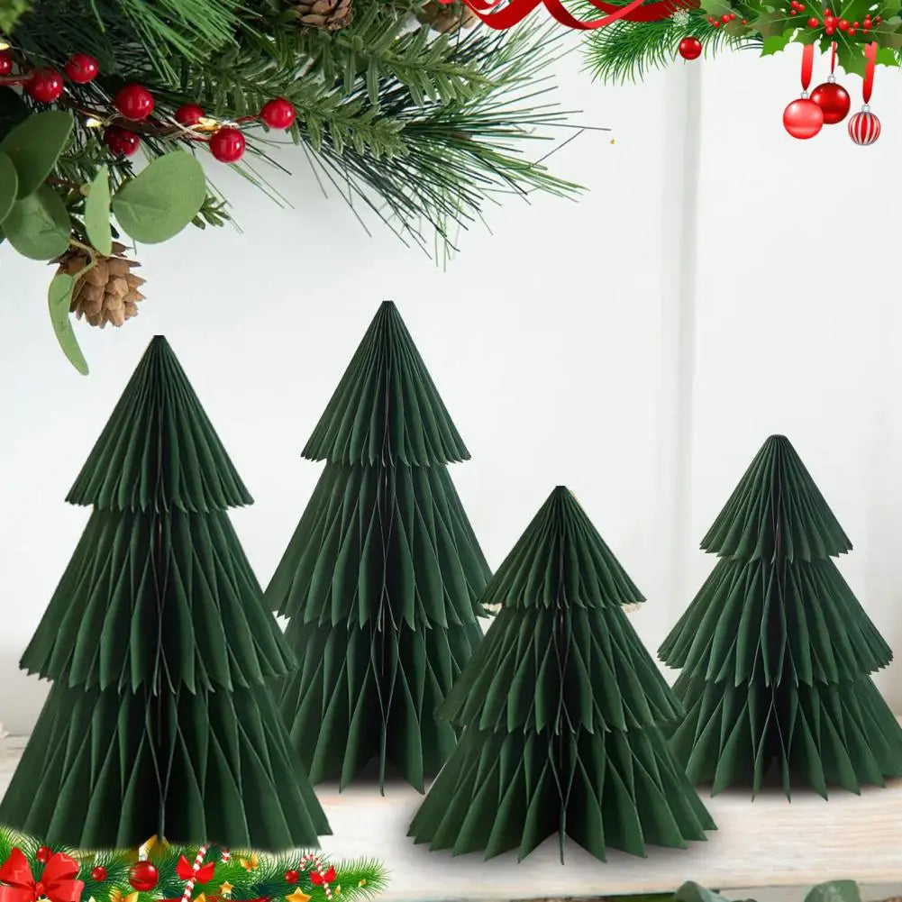 Mini sapin de Noël rouge en nid d'abeille