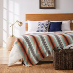 couverture plaid méditerranéen rayé multicolore portable pique nique voyage hospitalière maison avion