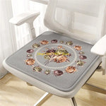 coussin chaise mousse mémoire forme carrée classique fleurs bordure ornée rouge gris