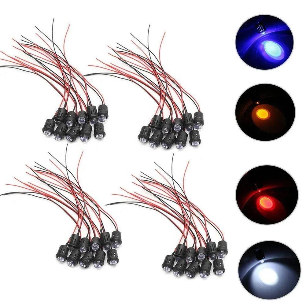 ampoules led 12v câbles noirs rouges 20mm 10mm jardin moderne 100000h