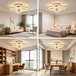 ventilateur lampe led blanc texture diamants moderne télécommande vitesse progressive certifications vde ul rohs