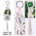support plante suspendue macramé blanc cassé artisanal anneau métallique pot plante balcon jardinintérieur