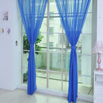 rideaux voile transparents décoratifs noir bleu rose rouge maison bord étroit