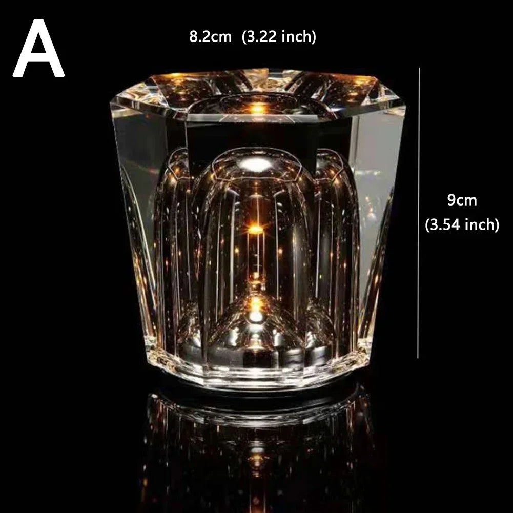 veilleuse rechargeable led moderne bougeoir transparent rayures vertical chambre lampe lecture atmosphère
