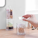 boîte rangement cosmétique transparente plastique cotons lingettes maquillage bijoux salle