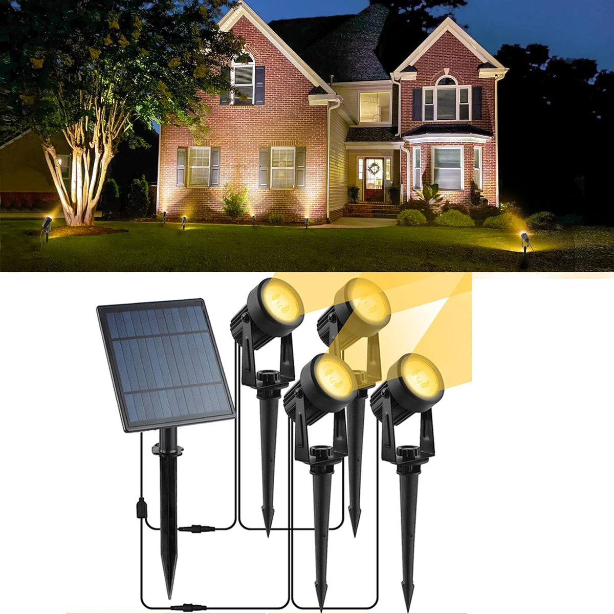 projecteur solaire moderne ip65 waterproof 250lm led noir ajustable rotation 360