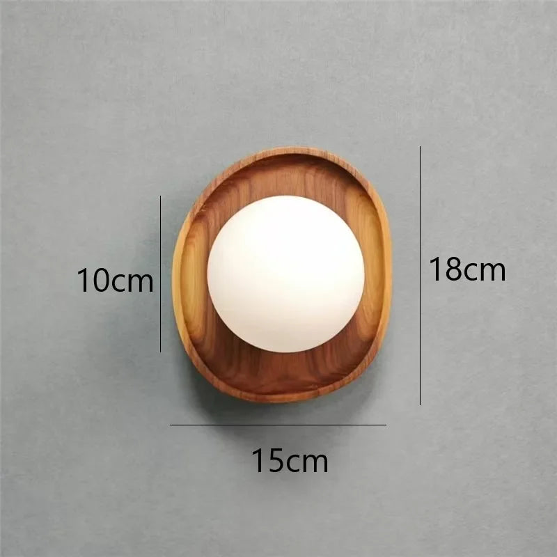 appliques murales modernes lampes bois décoratives éclairage quotidien scandinave sphère blanche minimaliste