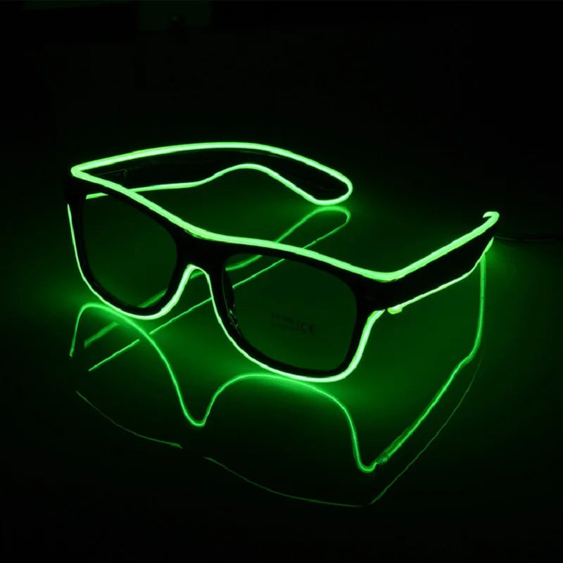 lunettes soleil lumineuses clignotantes filament led occasion fête moderne couleurs vives variées
