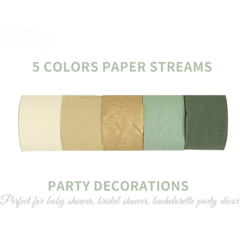 rubans papier vert doré rayures modernes decoration anniversaire mariage festive