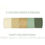 rubans papier vert doré rayures modernes decoration anniversaire mariage festive
