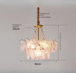 lampe suspendue classique rose fleurs chaîne ajustable blanc doré vintage chambre salon