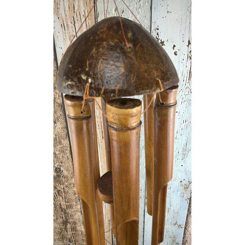décoration murale bambou noix coco musique rustique naturelle artisanale porte jardin maison