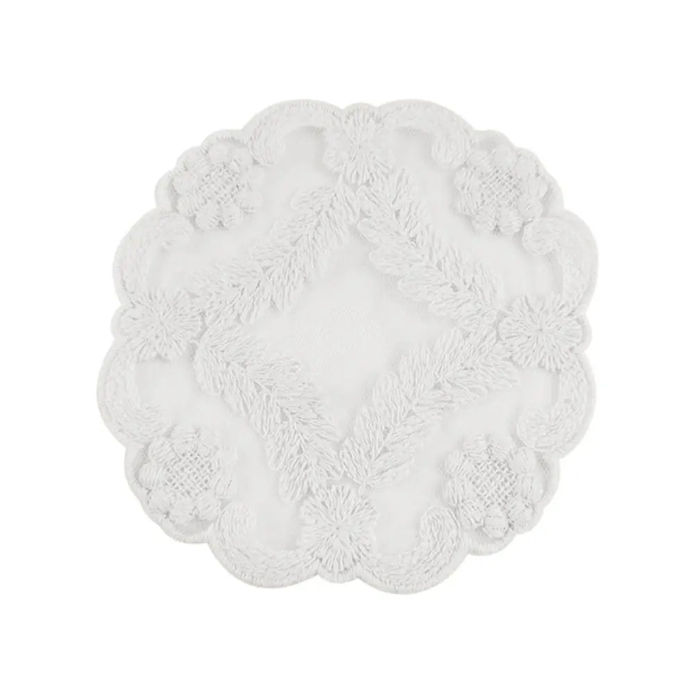 serviettes table brodées dentelle blanc beige classique maison cuisine festives vintage