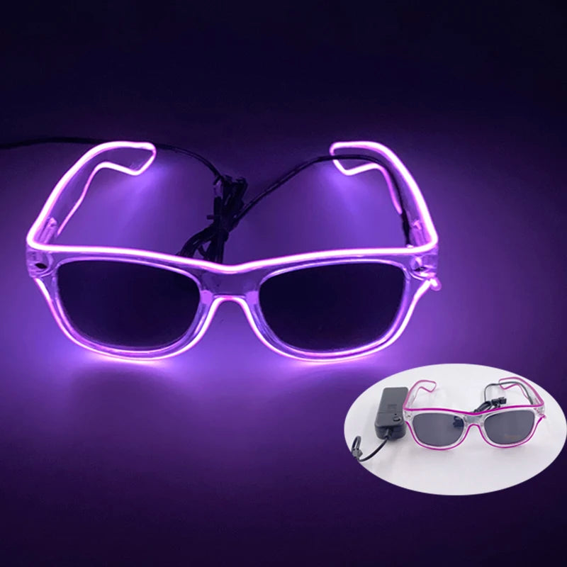 lunettes lumineuses led futuristes transparentes paillettes circuit imprimé élastique fête rave club nuit