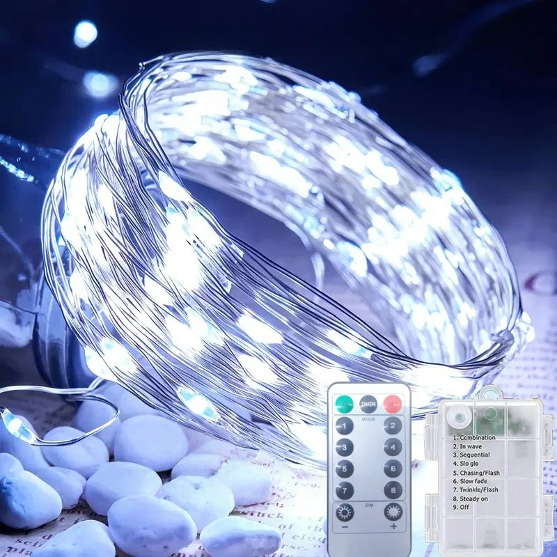guirlande lumineuse led multicolore 50 100 200 300 led télécommande modes moderne étanche