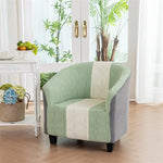 housses fauteuil vert clair rayures horizontales polyestère moderne adhésif lavable printemps été