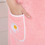 serviette bain microfibre séchage rapide rose verte violet bleu motif fleurs blanches plage spa