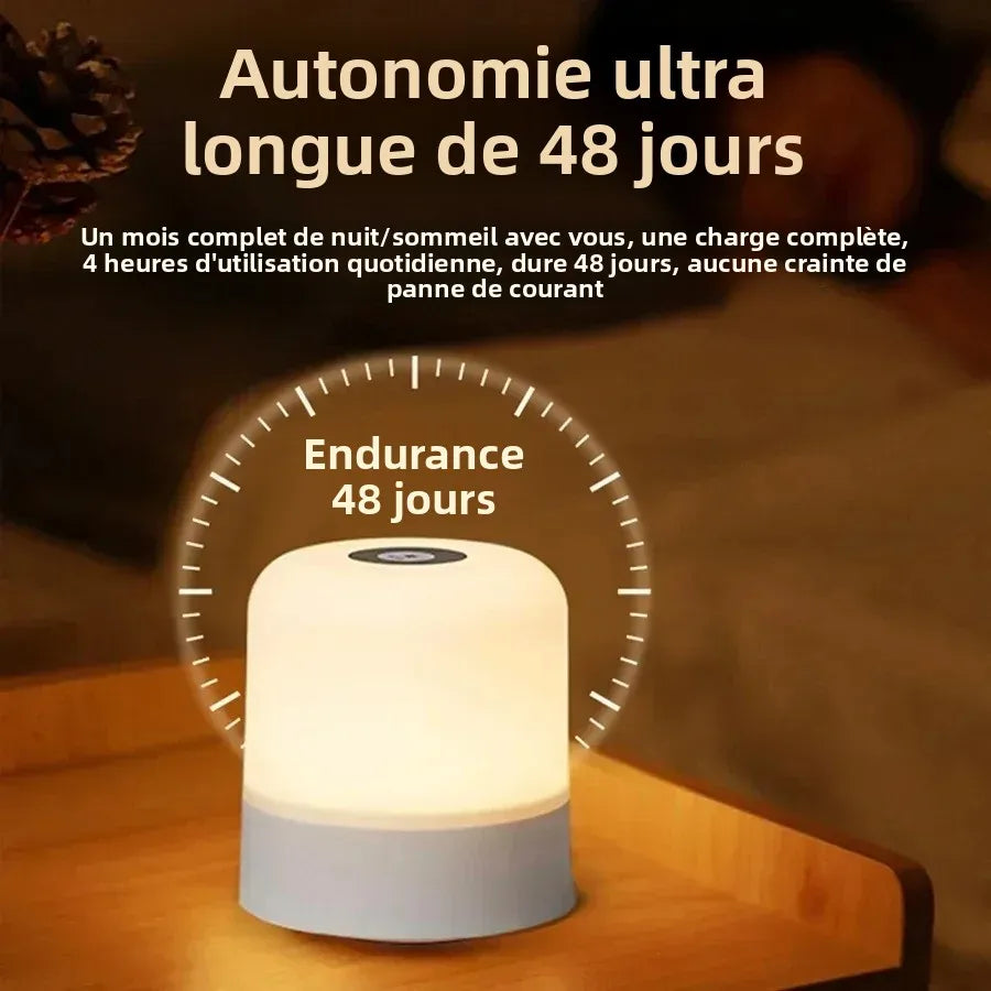 veilleuse tactile rechargeable violet beige moderne télécommande lumière d'ambiance chambre led