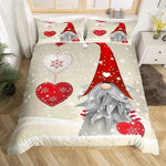 Détail de l'impression 3D Père Noël sur housse de couette rouge