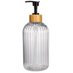 flacon savon liquide moderne rayures vertes pompe pression bouchons dorés vert noir blanc